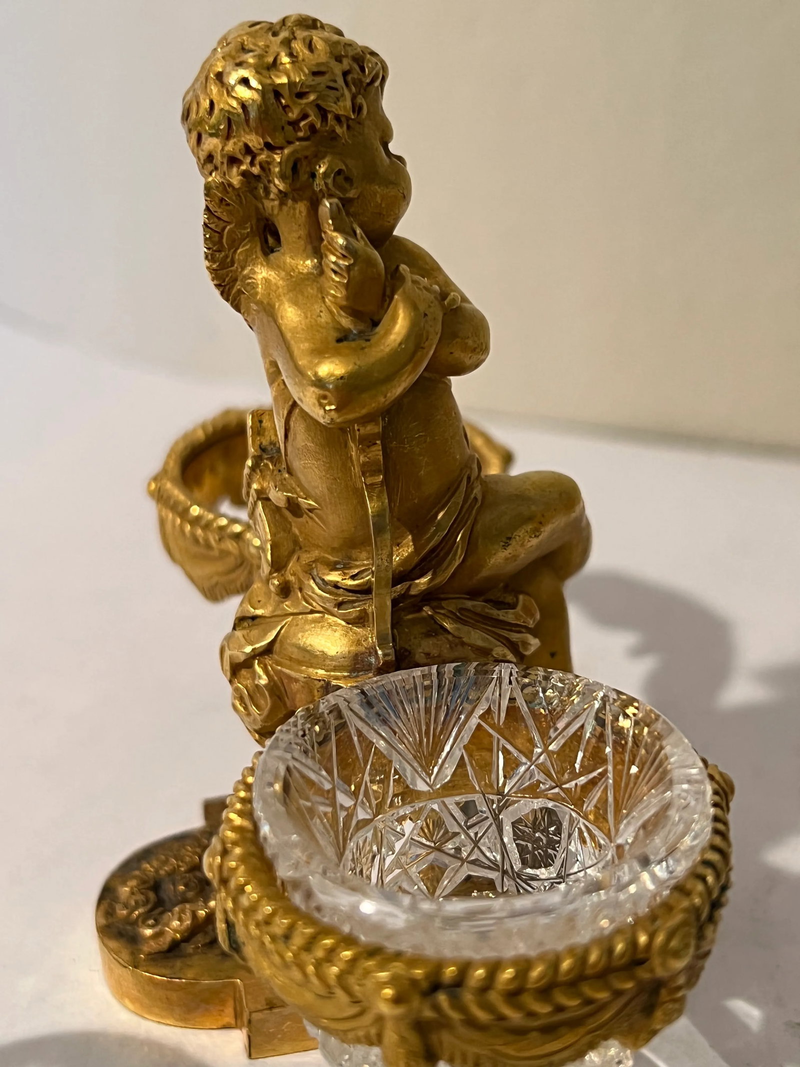 19th Century Baccarat Gilt Bronze & Crystal Double Salt Cellars- a Pair - 6