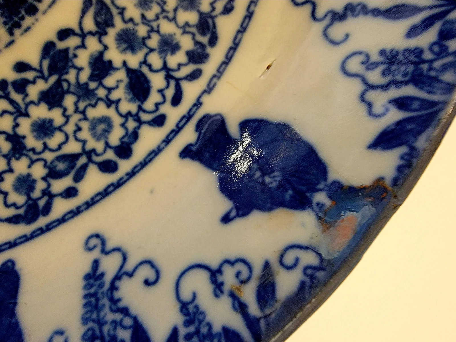 Japanese Porcelain Blue & White Charger Plates -A Pair - 6