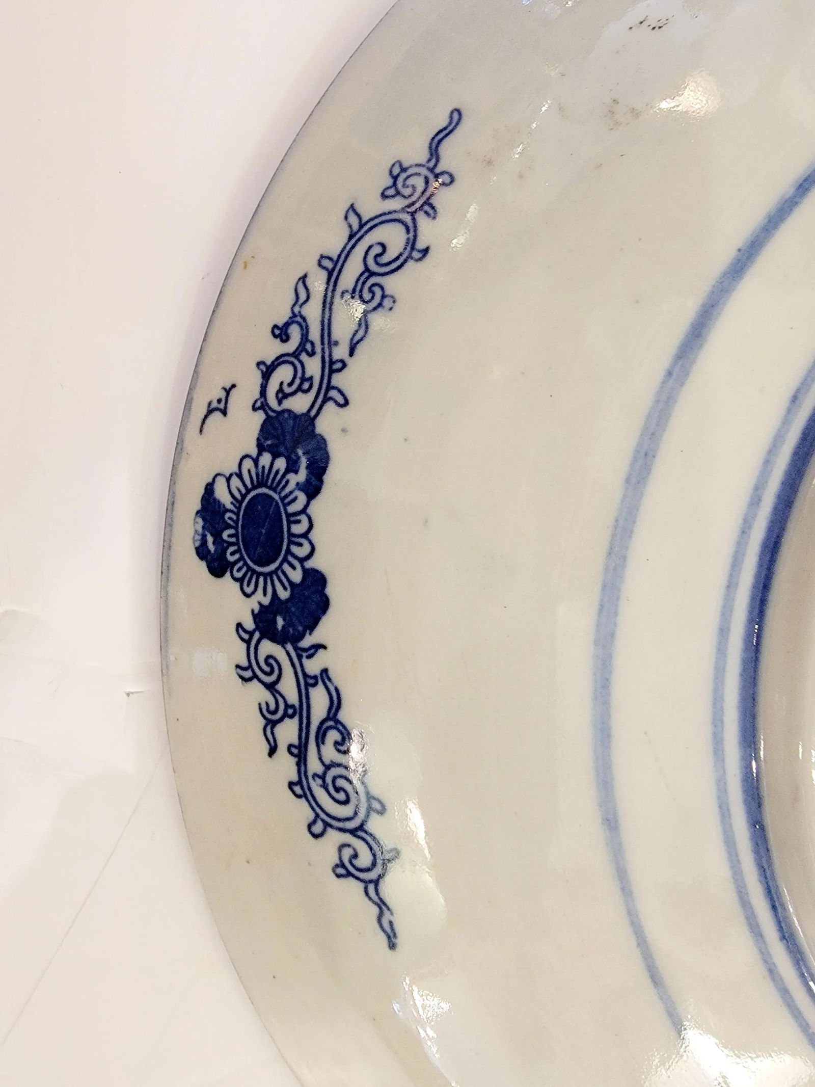 Japanese Porcelain Blue & White Charger Plates -A Pair - 7