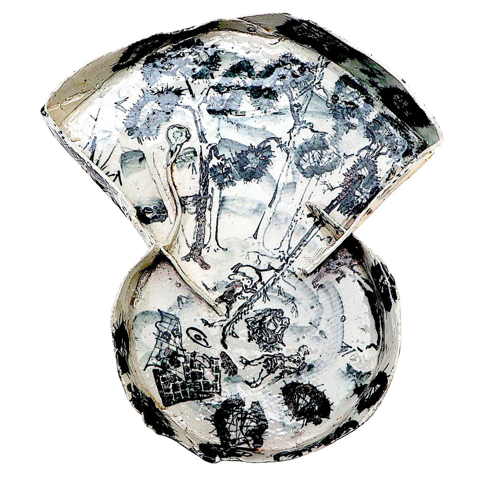 Chinoiserie Studio Pottery Tea Tray by Kenneth Russell Ferguson - 12