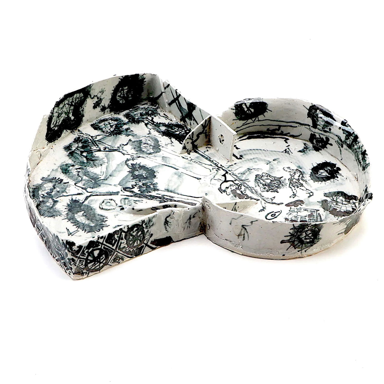 Chinoiserie Studio Pottery Tea Tray by Kenneth Russell Ferguson - 2