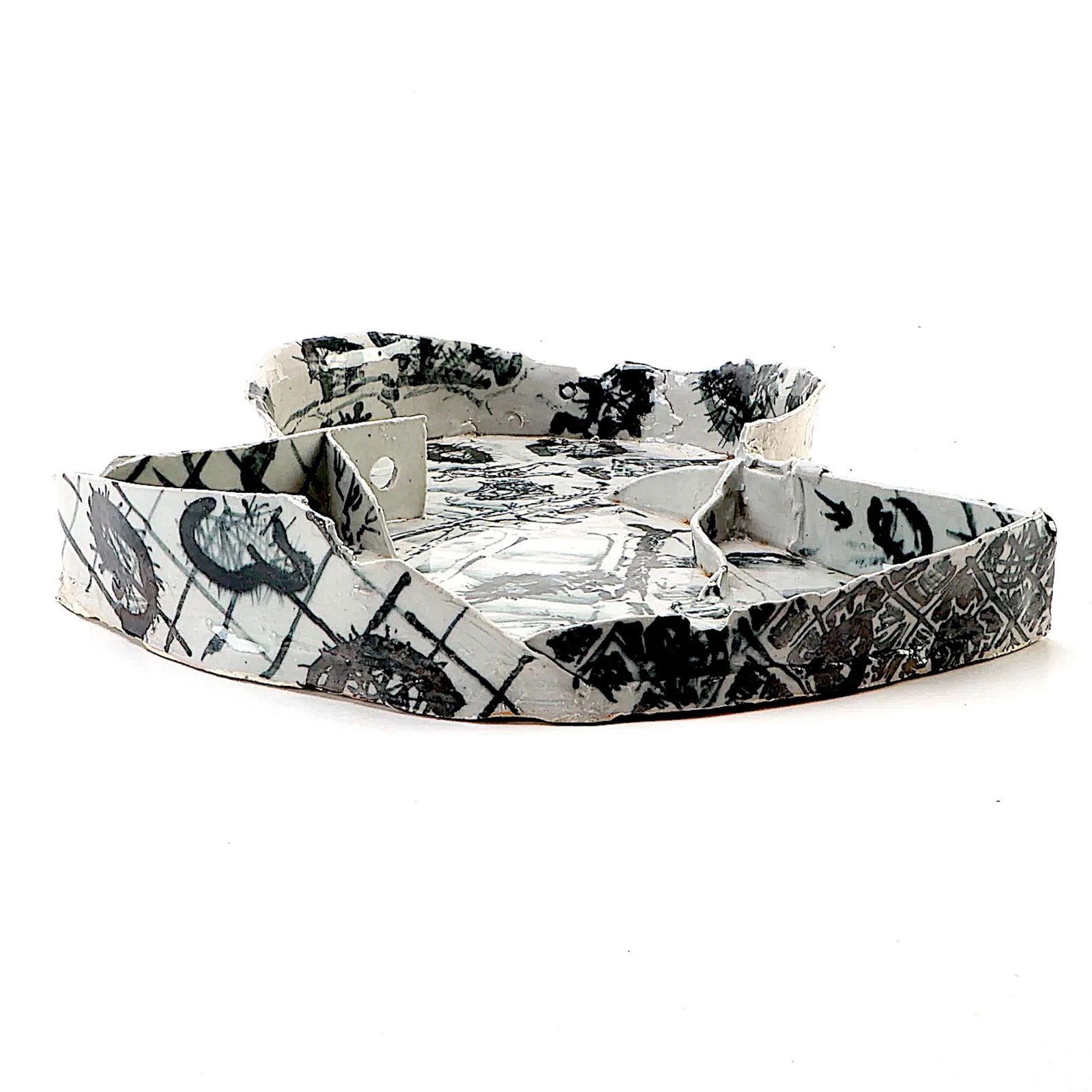 Chinoiserie Studio Pottery Tea Tray by Kenneth Russell Ferguson - 3