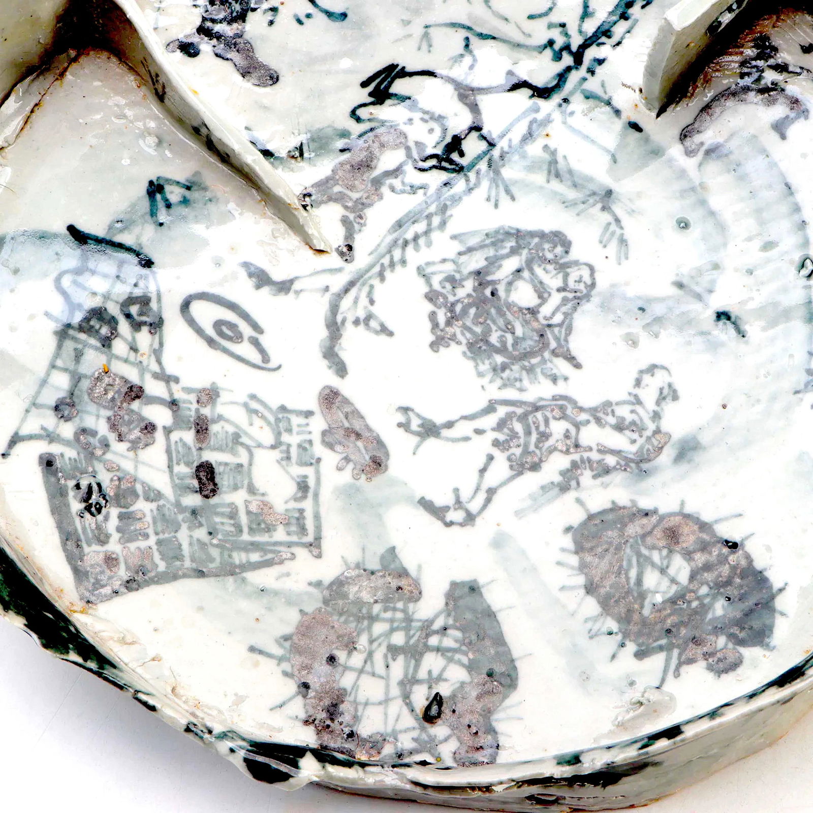 Chinoiserie Studio Pottery Tea Tray by Kenneth Russell Ferguson - 7