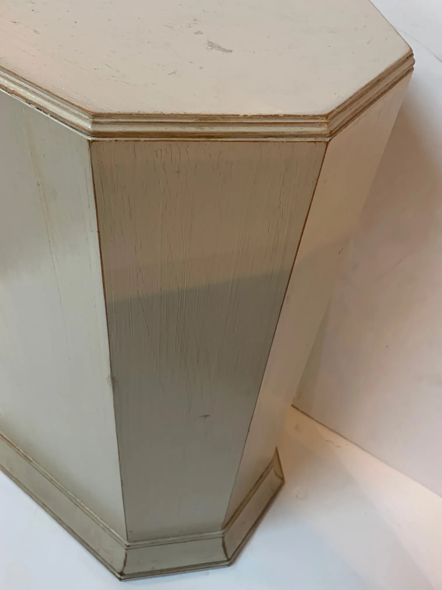 Neoclassical Octagonal Gray Painted Pedestals -A Pair - 8