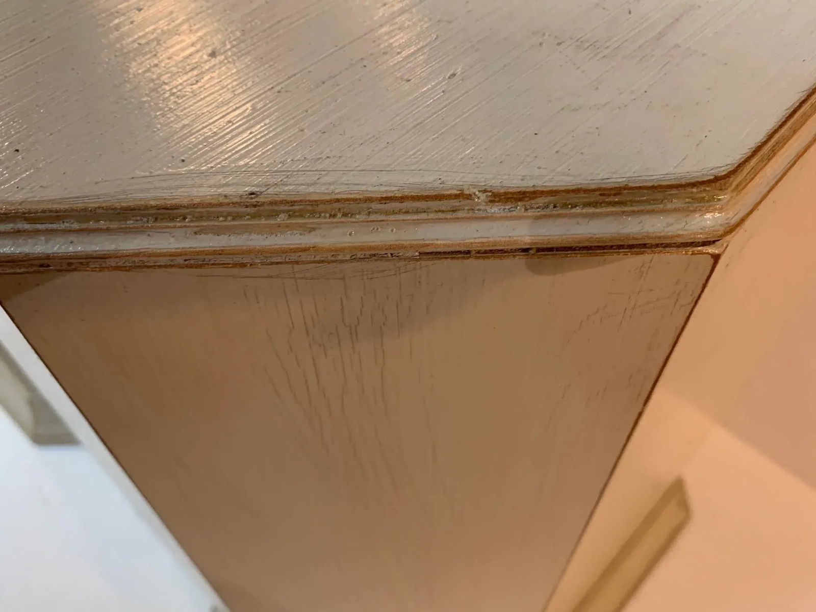 Neoclassical Octagonal Gray Painted Pedestals -A Pair - 9