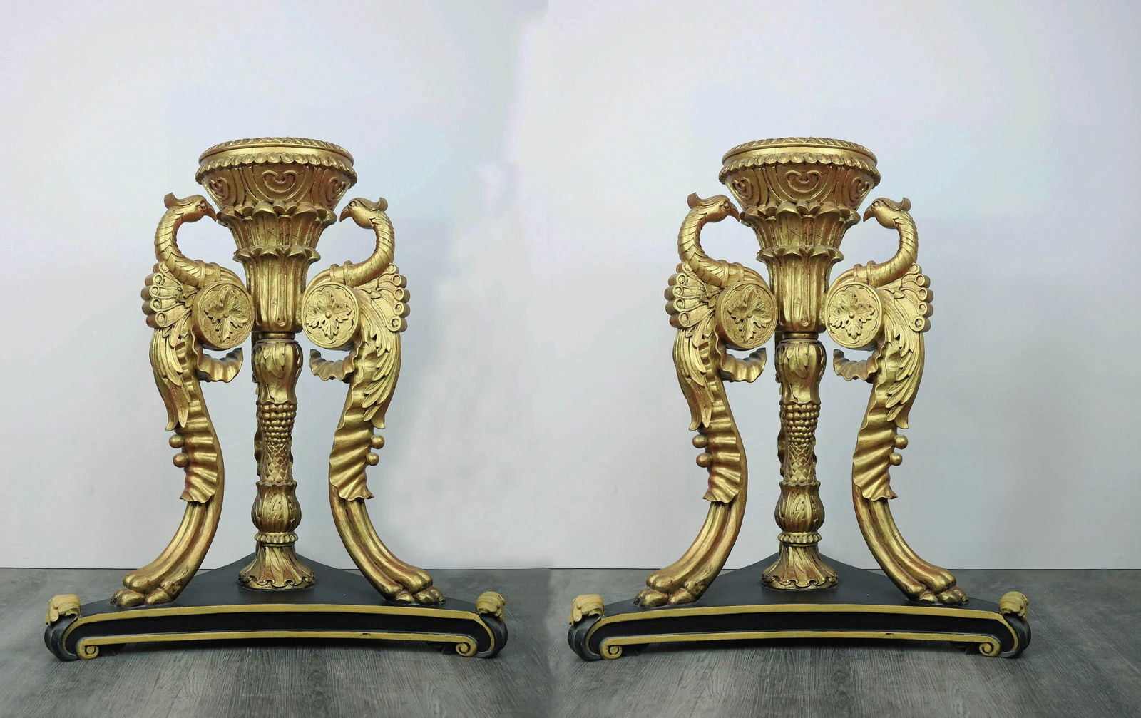 A Pair of 20th Baroque Tripod Vases - 2
