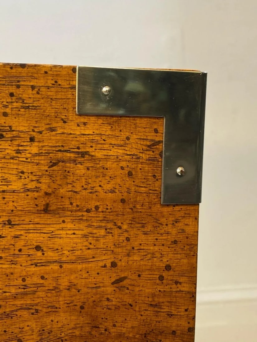 1970s Milo Baughman Modern Wood, Chrome & Glass Pedestal - 8