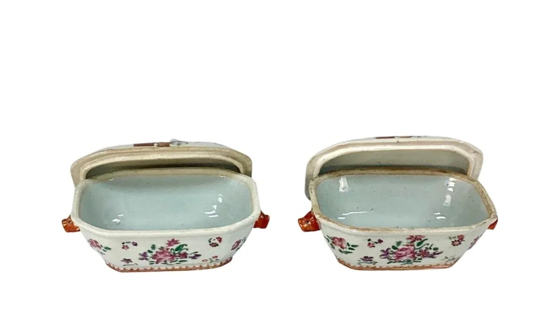 Set of 2 19th Century Chinese Export Famille Rose Tureens, Small - 3