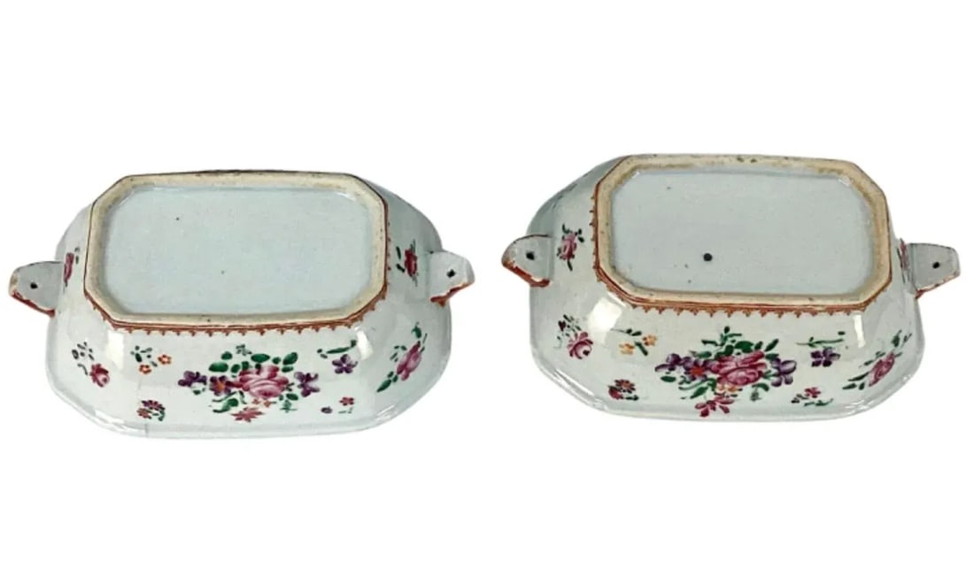 Set of 2 19th Century Chinese Export Famille Rose Tureens, Small - 8