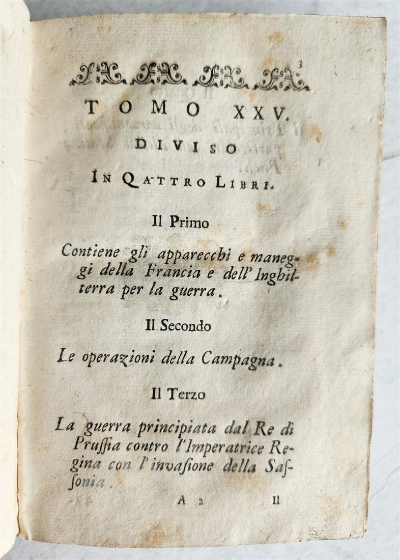 1757 HISTORY of YEAR 1756 in ITALIAN antique VELLUM BINDING - 6