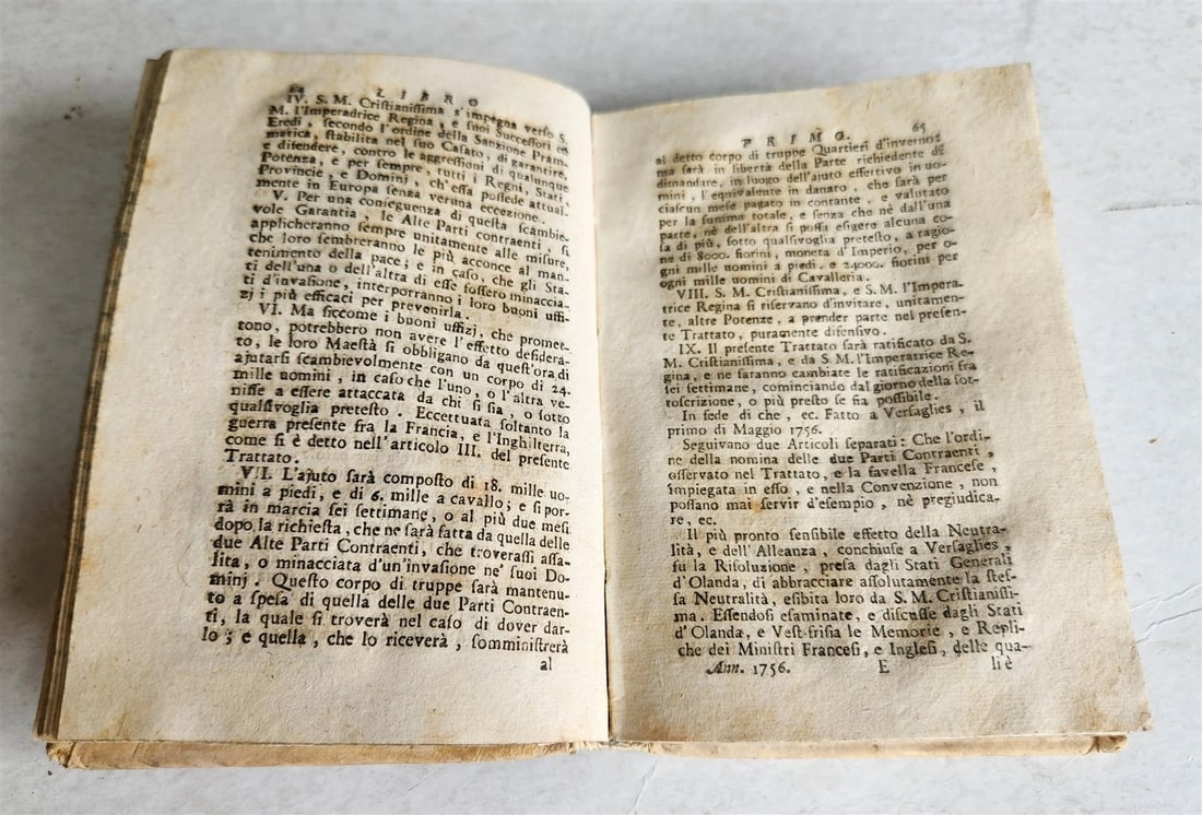 1757 HISTORY of YEAR 1756 in ITALIAN antique VELLUM BINDING - 7