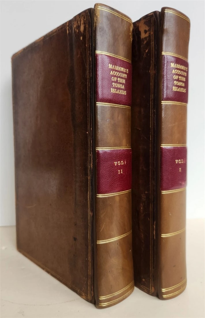 1817 Account of Natives of TONGA ISLANDS 2 VOLS antique Vocabulary of Language - 2