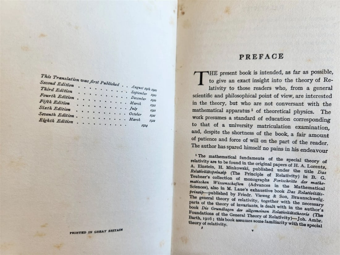 1924 EINSTEIN The Theory of Relativity in ENGLISH antique - 4
