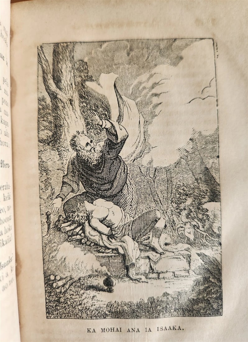 1864 BIBLE STORIES in HAWAIIAN antique ILLUSTRATED rare - 2