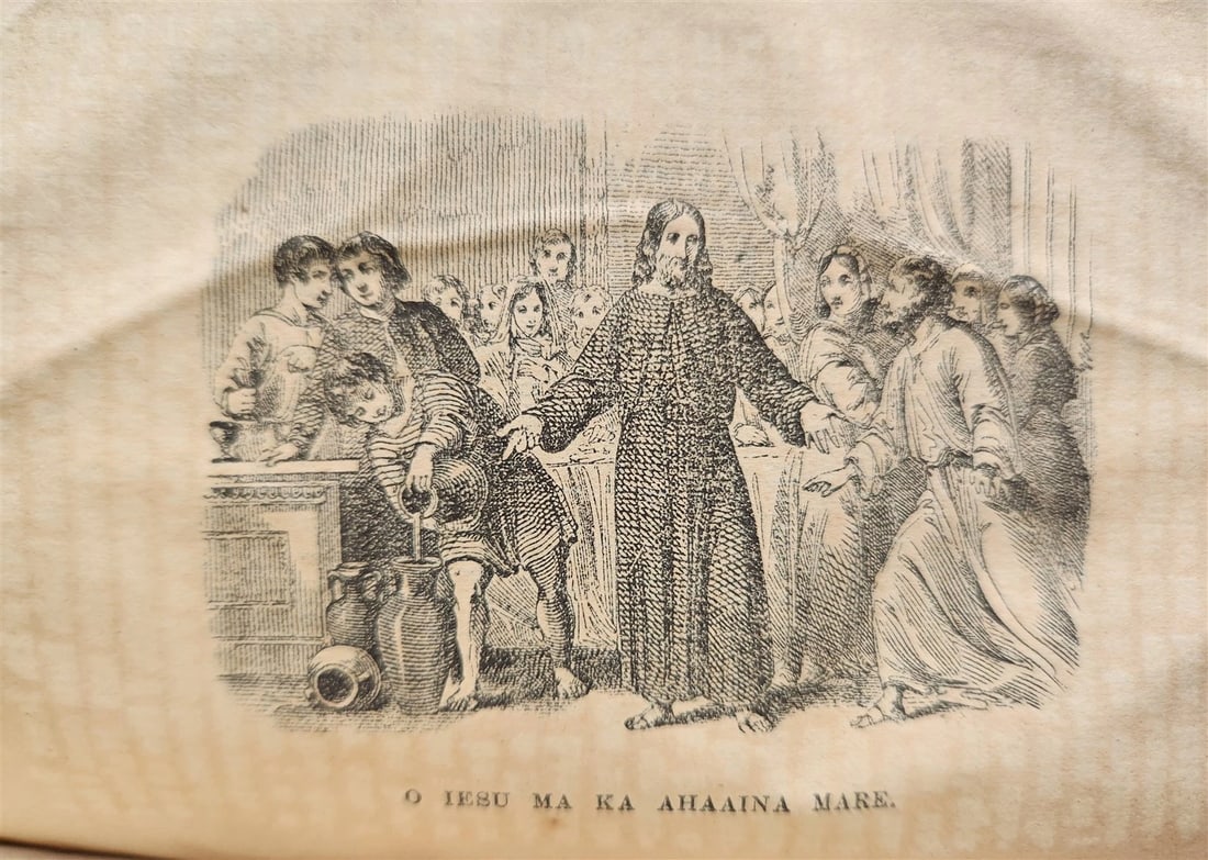 1864 BIBLE STORIES in HAWAIIAN antique ILLUSTRATED rare - 3