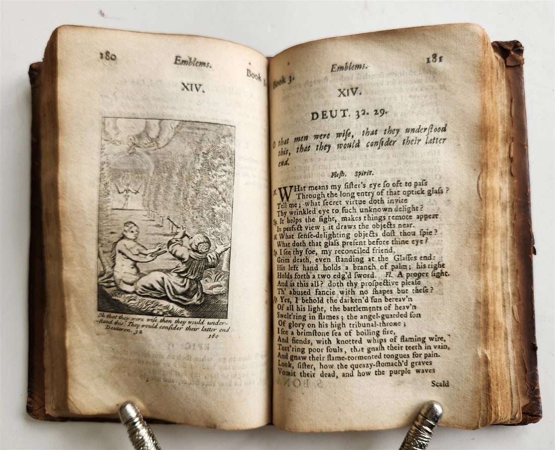 1634 ILLUSTRATED EMBLEM BOOK by Francis Quarles ANTIQUE in ENGLISH - 11