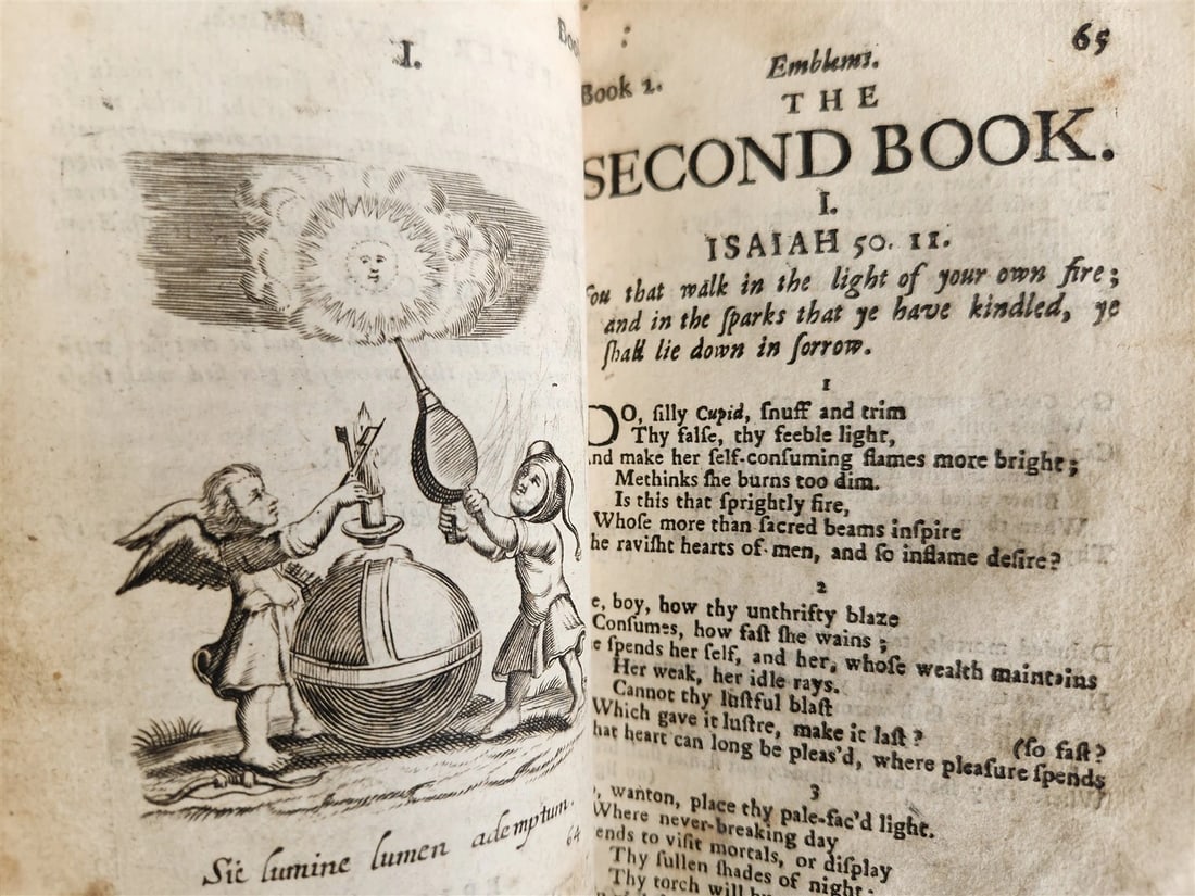 1634 ILLUSTRATED EMBLEM BOOK by Francis Quarles ANTIQUE in ENGLISH - 14