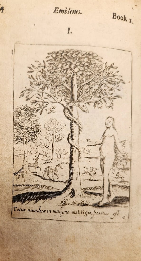 1634 ILLUSTRATED EMBLEM BOOK by Francis Quarles ANTIQUE in ENGLISH - 3