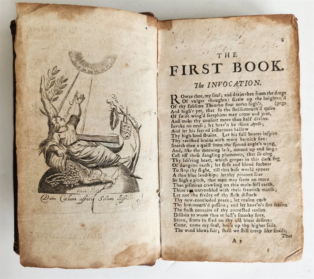 1634 ILLUSTRATED EMBLEM BOOK by Francis Quarles ANTIQUE in ENGLISH - 4