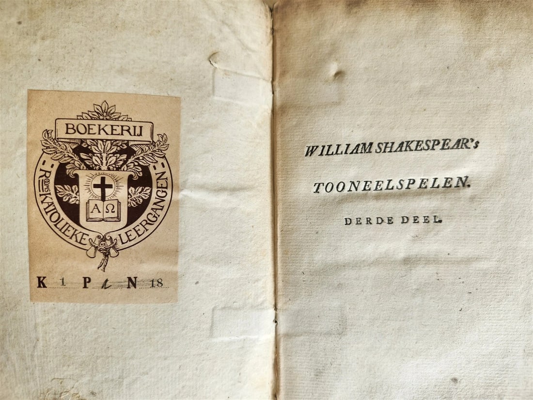 1778-1782 WILLIAM SHAKESPEARE's TOONEELSPELEN antique 4 VOLUMES in DUTCH - 4