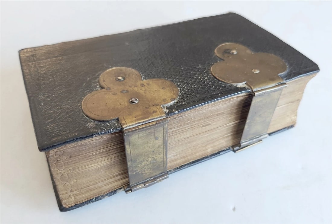 1793 GERMAN HYMNAL printed in KONIGSBERG antique DECORATIVE BINDING w/ CLASPS - 14