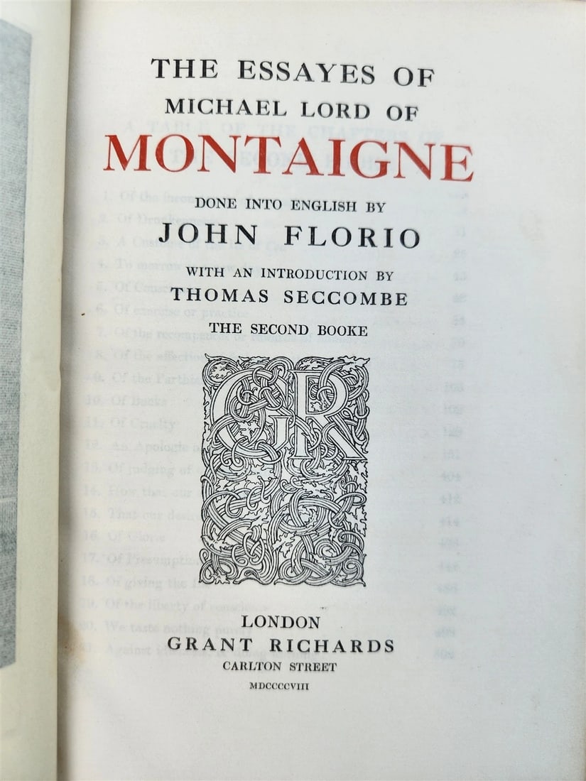 1908 ESSAYES of MICHAEL LORD of MONTAIGNE antique 3 VOLUMES in ENGLISH LTD ED. - 3