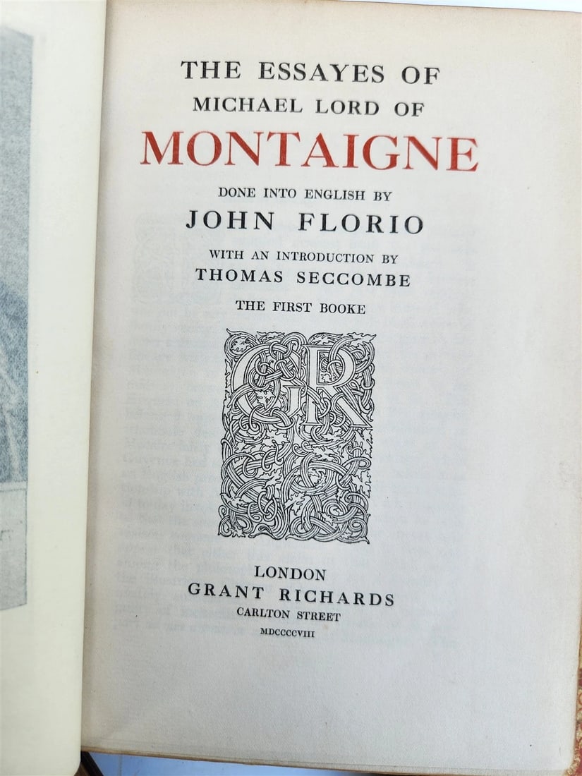 1908 ESSAYES of MICHAEL LORD of MONTAIGNE antique 3 VOLUMES in ENGLISH LTD ED. - 9