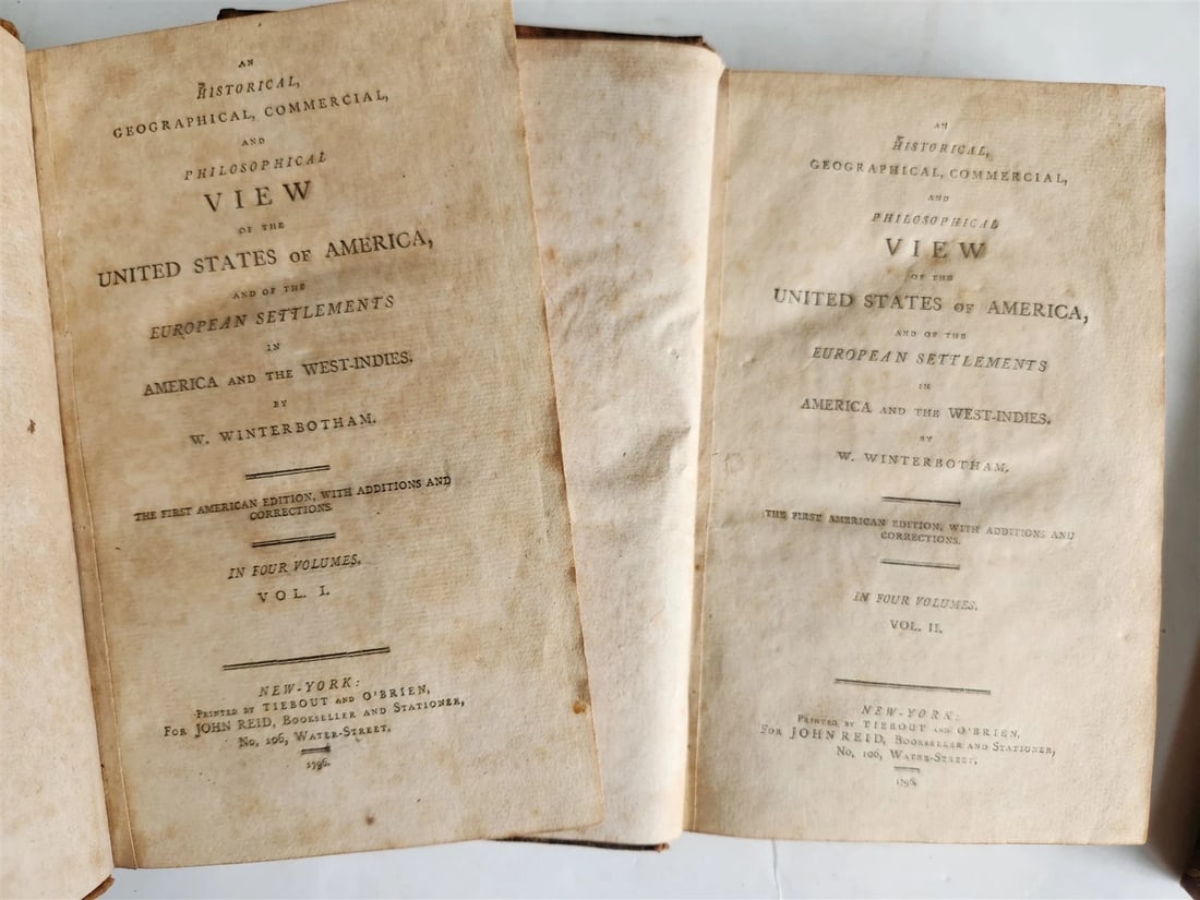 1796 Historical Geographical Commercial Philosophical View of USA 4 VOLS antique - 2