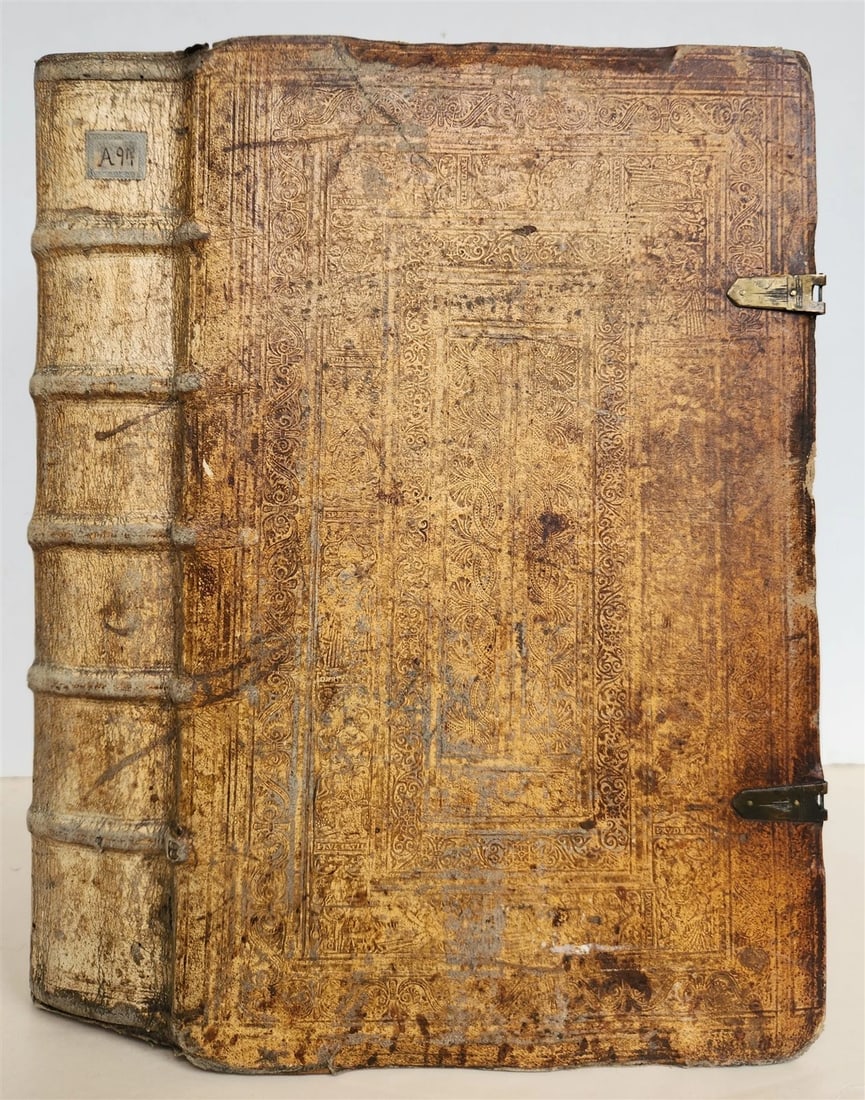 1607 GERMAN THEOLOGY ILLUSTRATED antique PIGSKIN BOUND FOLIO - 2