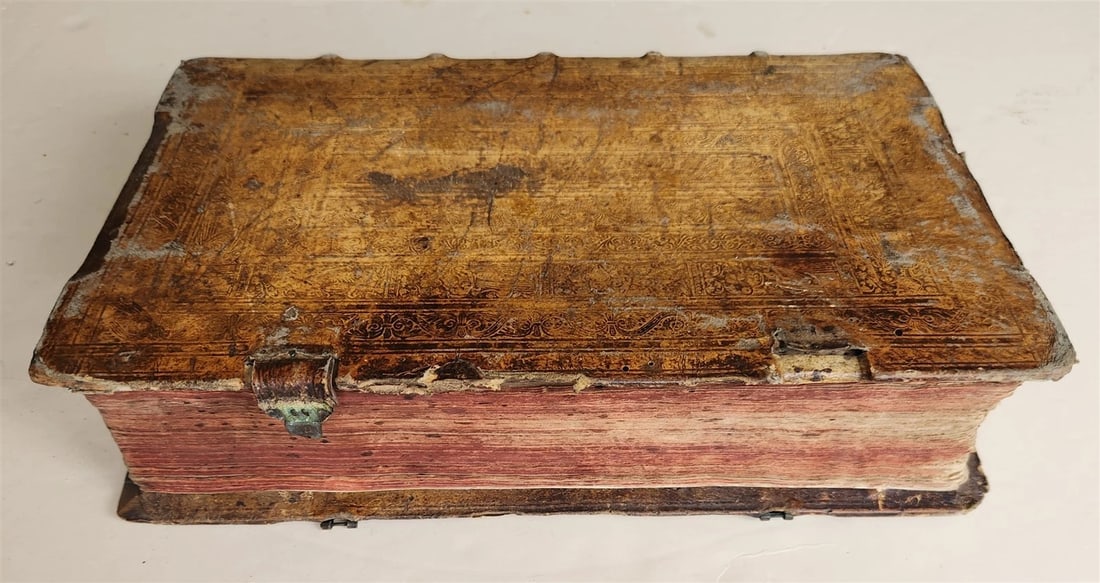 1607 GERMAN THEOLOGY ILLUSTRATED antique PIGSKIN BOUND FOLIO - 3