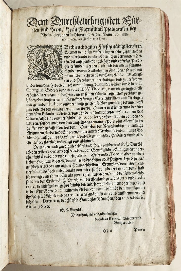 1607 GERMAN THEOLOGY ILLUSTRATED antique PIGSKIN BOUND FOLIO - 4