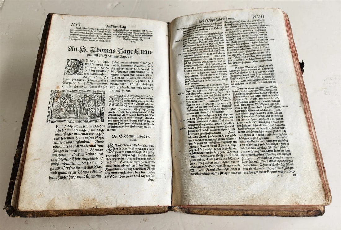 1607 GERMAN THEOLOGY ILLUSTRATED antique PIGSKIN BOUND FOLIO - 6