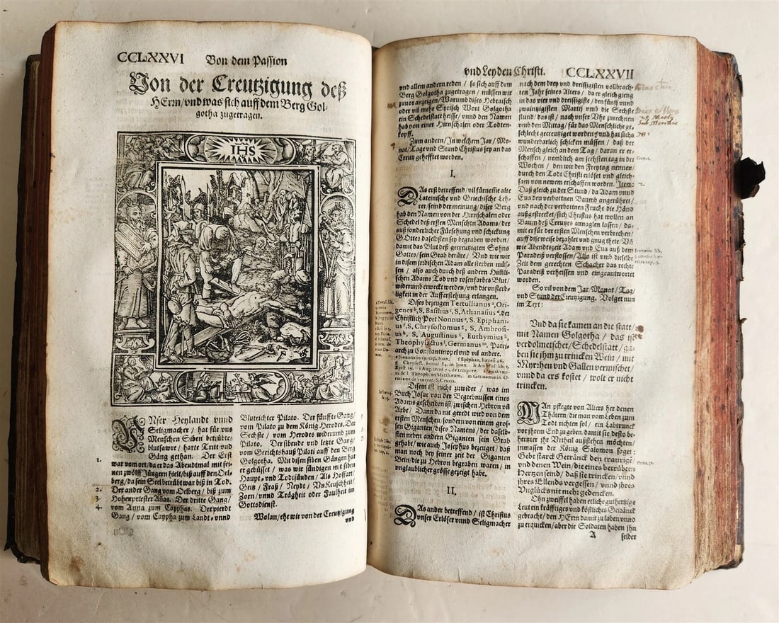 1607 GERMAN THEOLOGY ILLUSTRATED antique PIGSKIN BOUND FOLIO - 7