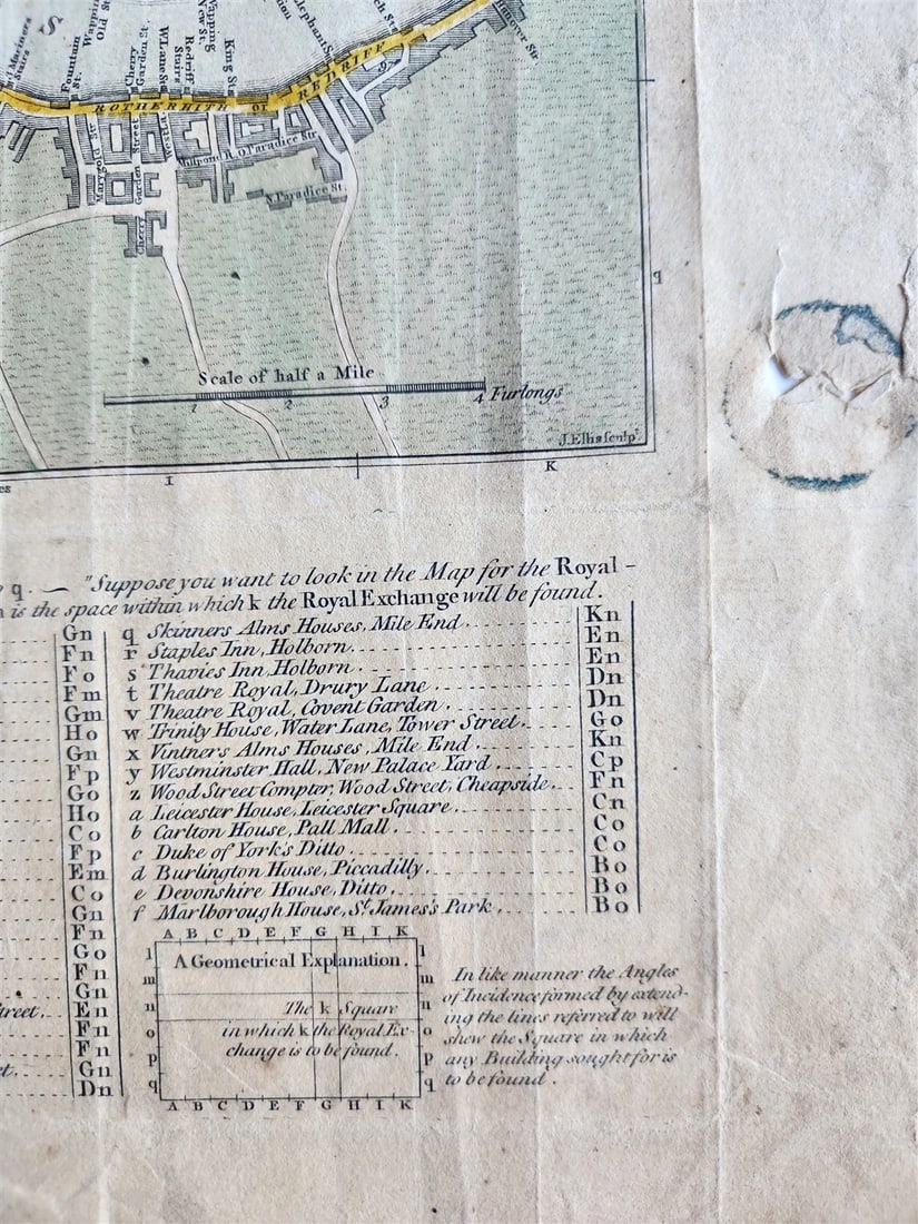 1790s PLAN OF LONDON WESTMINSTER & SOUTHWARK antique - 2