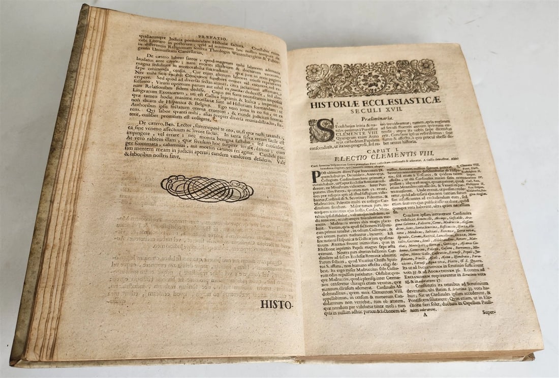 1709 HISTORIA ECCLESIASTICA VELLUM BOUND FOLIO antique - 10