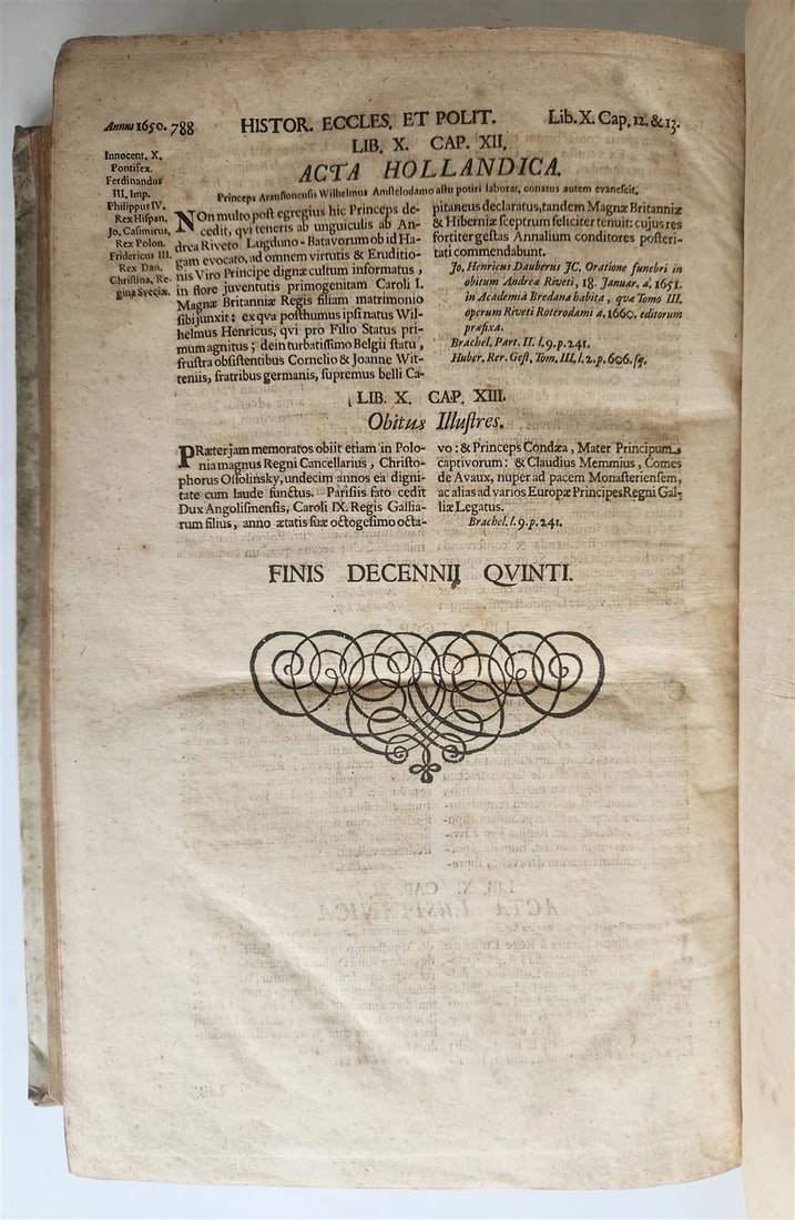 1709 HISTORIA ECCLESIASTICA VELLUM BOUND FOLIO antique - 12