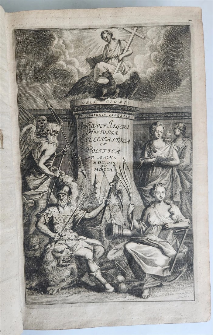 1709 HISTORIA ECCLESIASTICA VELLUM BOUND FOLIO antique (1 of 12)