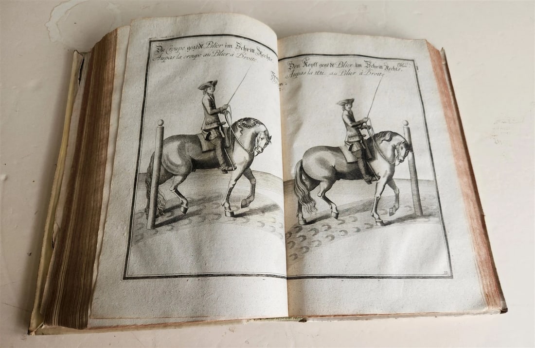 1700 HORSE BOOK FULLY ILLUSTRATED antique RIDING SCHOOL FOLIO - 18