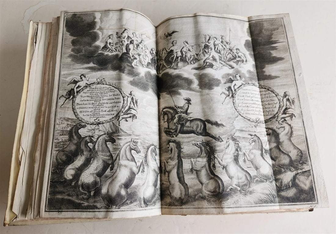 1700 HORSE BOOK FULLY ILLUSTRATED antique RIDING SCHOOL FOLIO - 6