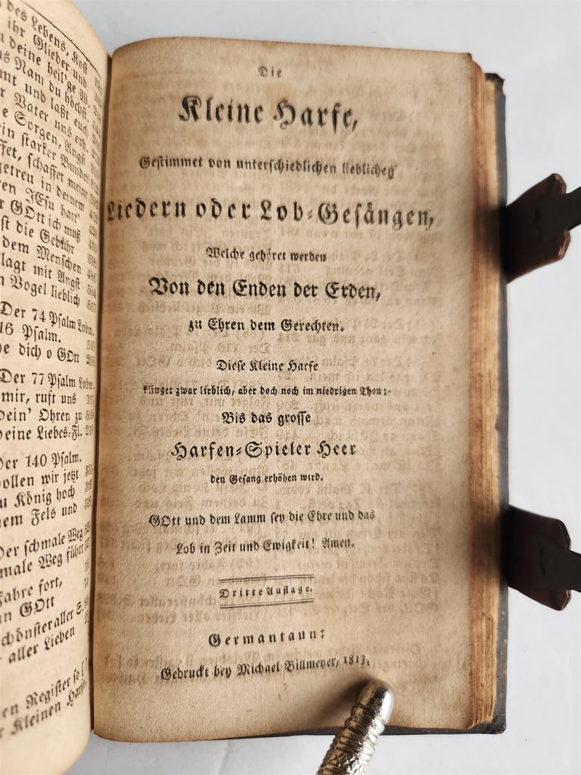 1813 PSALMS of DAVID Pennsyvania German ANTIQUE Germantown Billmeyer - 8