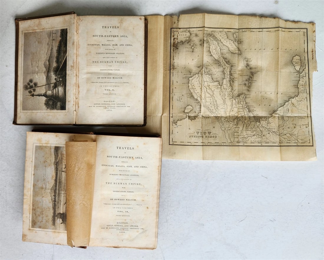 1839 TRAVELS SOUTHEAST ASIA antique ILLUSTRATED Hindustan Malaya Siam China: Title: 1839 TRAVELS SOUTHEAST ASIA antique ILLUSTRATED Hindustan Malaya Siam China Description: Malcom, Howard. Travels in South-Eastern Asia, Embracing Hindustan, Malaya, Siam, and China. 2