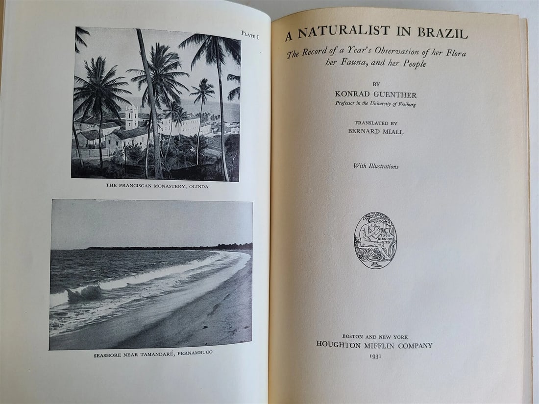 1931 A NATURALIST in BRAZIL by KONRAD GUENTHER vintage ILLUSTRATED - 2