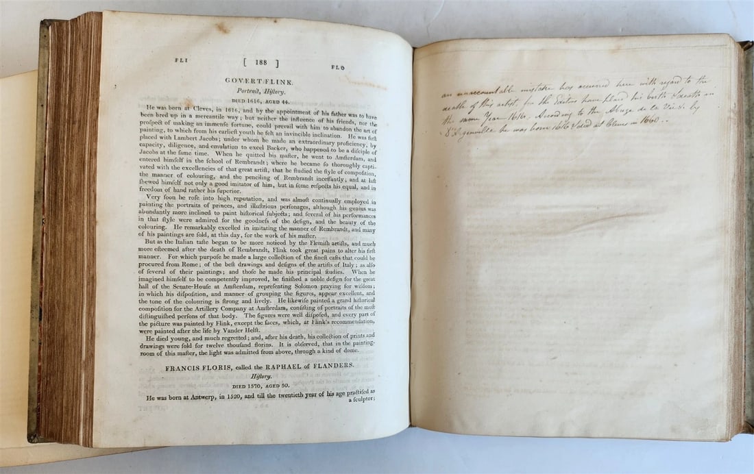 1805 DICTIONARY of PAINTERS by Matthew Pilkington 2 VELLUM BOUND VOLUMES antique - 7