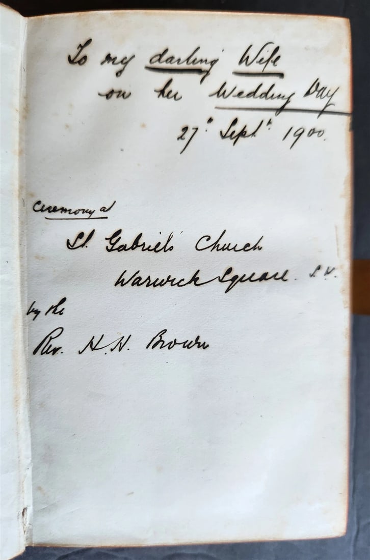 1890s COMMON PRAYER BOOK in ENGLISH antique NICE BINDING w/ APPLIED CROSS - 7