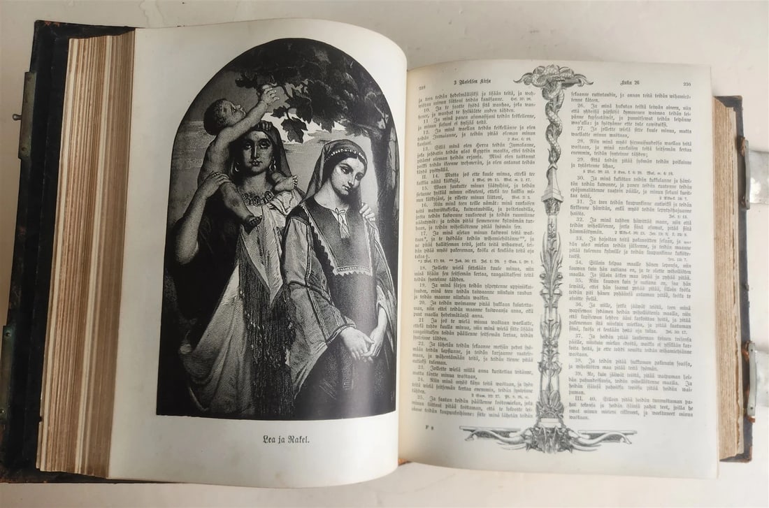 1890 BIBLE in FINNISH ANTIQUE VICTORIAN MASSIVE FOLIO GUSTAVE DORE ILLUSTRATED - 14