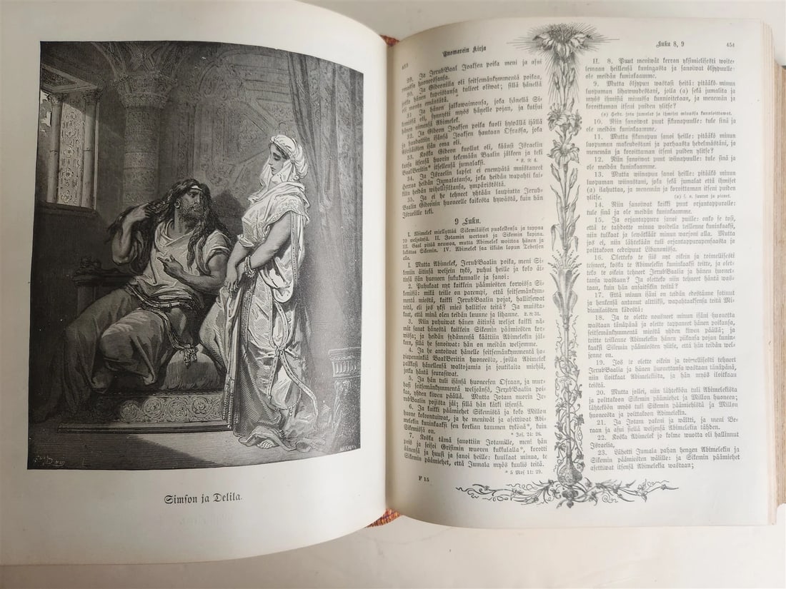 1890 BIBLE in FINNISH ANTIQUE VICTORIAN MASSIVE FOLIO GUSTAVE DORE ILLUSTRATED - 18