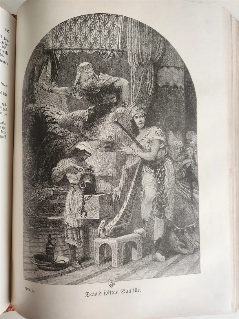 1890 BIBLE in FINNISH ANTIQUE VICTORIAN MASSIVE FOLIO GUSTAVE DORE ILLUSTRATED - 20