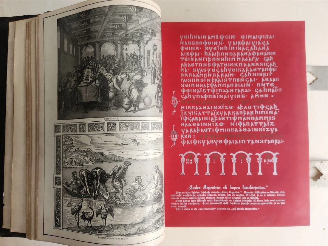 1890 BIBLE in FINNISH ANTIQUE VICTORIAN MASSIVE FOLIO GUSTAVE DORE ILLUSTRATED - 8