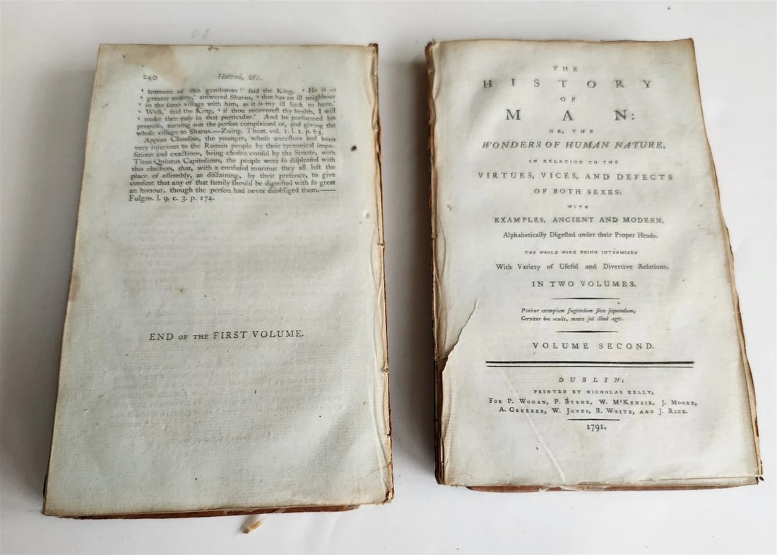 1791 HISTORY of MAN or wonders of human nature antique in ENGLISH - 2