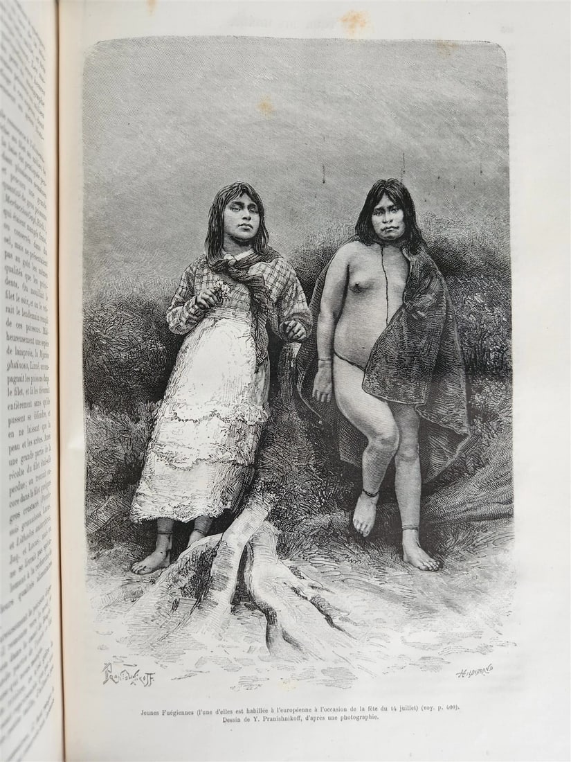 1885 HISTORY of VOYAGES ILLUSTRATED antique CHILE TUNISIA POLYNESIA INDIA - 4